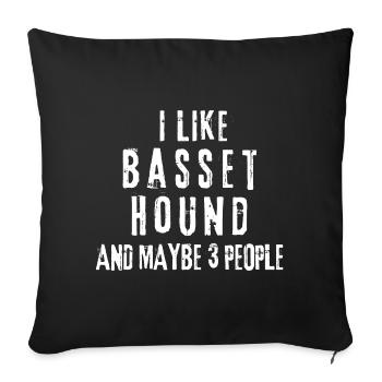 Basset Hound - Sofa pillowcase 17,3'' x 17,3'' (45 x 45 cm) - black - Front