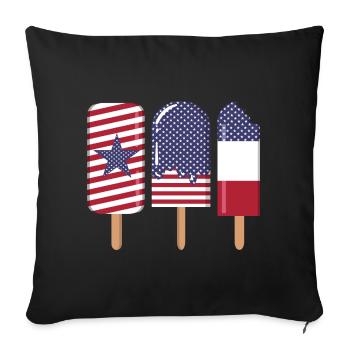 July 4 USA - Sofa pillowcase 17,3'' x 17,3'' (45 x 45 cm) - black - Front