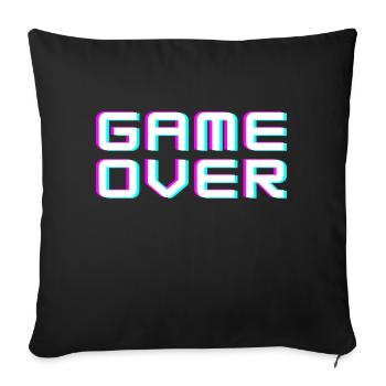 Game over - Sofa pillowcase 17,3'' x 17,3'' (45 x 45 cm) - black - Front