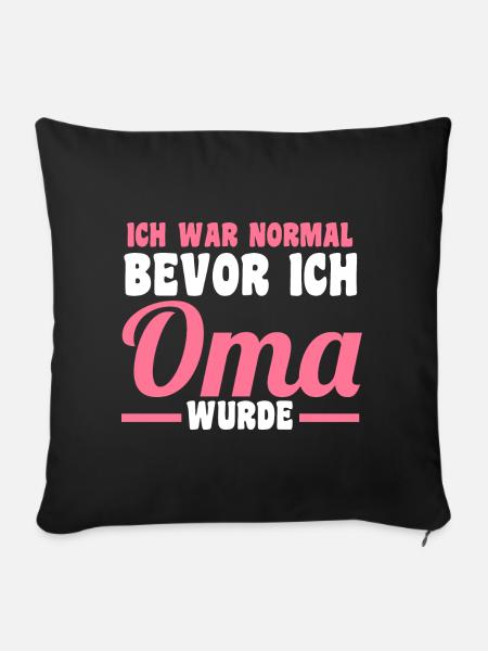 Großmutter Großmama Omi Oma - Sofakissenbezug 45 x 45 cm - Schwarz