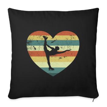 Figure skater Figure skating - Sofa pillowcase 17,3'' x 17,3'' (45 x 45 cm) - black - Front