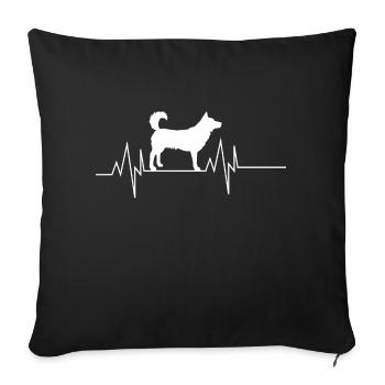 Siberian Husky Herzschlag - Sofakissenbezug 45 x 45 cm - Schwarz - Vorne