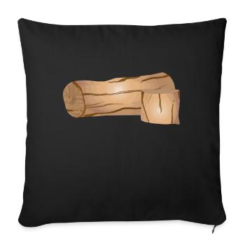 Chauffage au bois Wood Lover Cadeau - Housse de coussin décorative 45 x 45 cm - noir - Devant