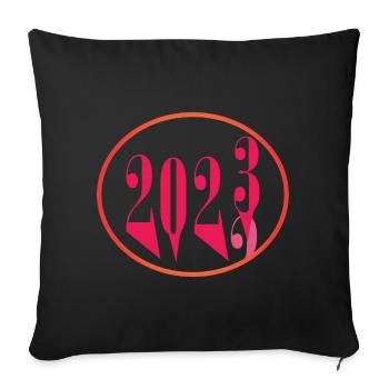 2022 2023 - Sofakissenbezug 45 x 45 cm - Schwarz - Vorne