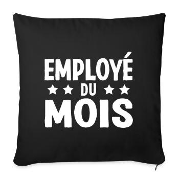 Employé Du Mois Employee of the Month Récompense - Housse de coussin décorative 45 x 45 cm - noir - Devant