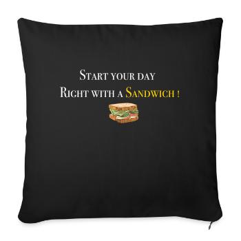 Start with Sandwich 2 - Sofakissenbezug 45 x 45 cm - Schwarz - Vorne