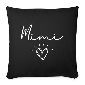 Mimi. mimi Geschenk - Sofakissenbezug 45 x 45 cm - Schwarz - Vorne