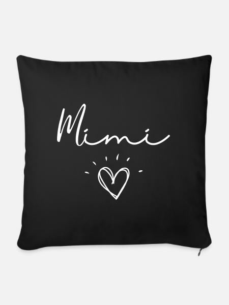 Mimi. mimi Geschenk - Sofakissenbezug 45 x 45 cm - Schwarz