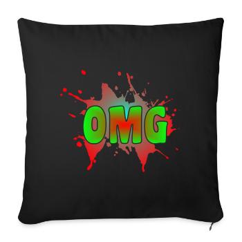 OMG - Sofakissenbezug 45 x 45 cm - Schwarz - Vorne