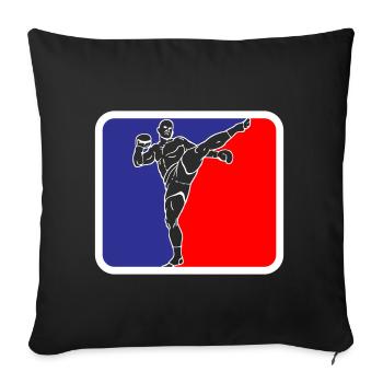 Kampfsport Kämpfer Kickboxen Logo Farben änderbar - Sofakissenbezug 45 x 45 cm - Schwarz - Vorne