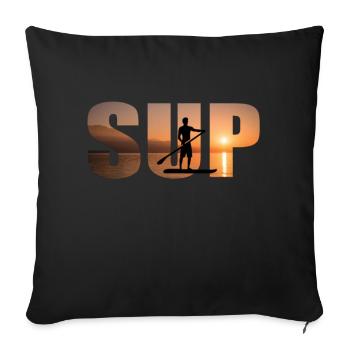 SUP board paddleboarding paddel supboard Stand Up - Sofakissenbezug 45 x 45 cm - Schwarz - Vorne