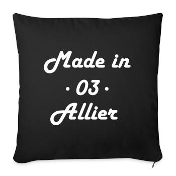 Made in Allier - Housse de coussin décorative 45 x 45 cm - noir - Devant