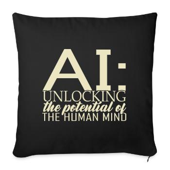 Intelligence artificielle Deep Learning - Housse de coussin décorative 45 x 45 cm - noir - Devant