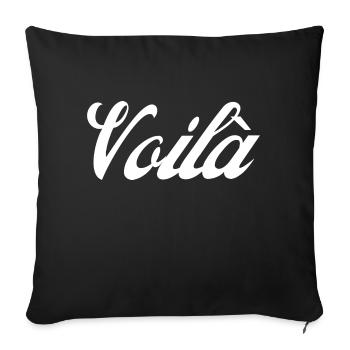 Voilà idee cadeau - Housse de coussin décorative 45 x 45 cm - noir - Devant