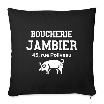 boucherie, boucher, film culte - Housse de coussin décorative 45 x 45 cm - noir - Devant