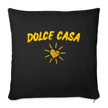 Dolce Casa Sweet Home Süßes Zuhause - Sofakissenbezug 45 x 45 cm - Schwarz - Vorne