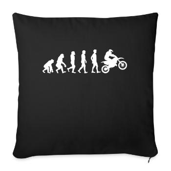 Motocross motorrad evolution weiß - Sofakissenbezug 45 x 45 cm - Schwarz - Vorne