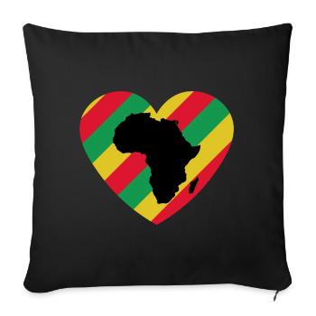 T-shirt Black History Month Africa Heart - Sofa pillowcase 17,3'' x 17,3'' (45 x 45 cm) - black - Front