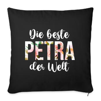 Name Petra - Sofakissenbezug 45 x 45 cm - Schwarz - Vorne