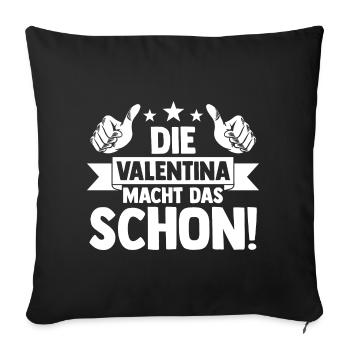 Valentina - Sofakissenbezug 45 x 45 cm - Schwarz - Vorne