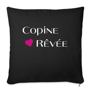 Copine rêvée - Housse de coussin décorative 45 x 45 cm - noir - Devant