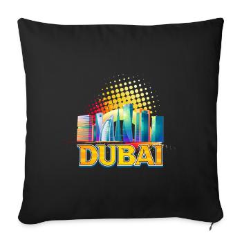Dubaï Skyline Summer Sun Palm Beach Mer - Housse de coussin décorative 45 x 45 cm - noir - Devant