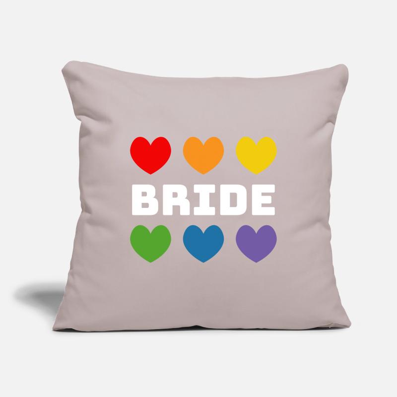 Regenbogenherzchen Bride weiss Sofakissenbezug 45 x 45 cm