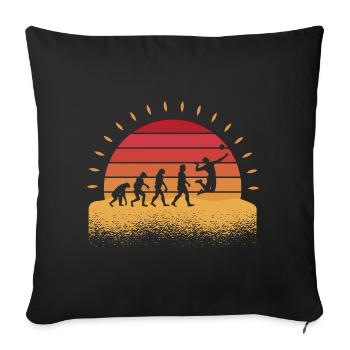 Evolution Volleyballer Volleyballspieler Volleybal - Sofakissenbezug 45 x 45 cm - Schwarz - Vorne