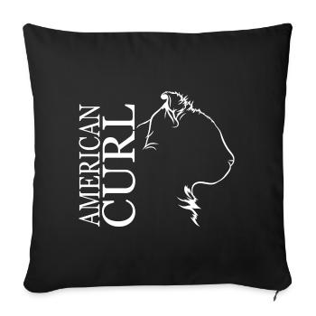 American Curl Profile Cat Cat Wilsigns - Sofa pillowcase 17,3'' x 17,3'' (45 x 45 cm) - black - Front