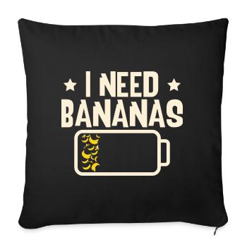 J’ai besoin de bananes - Housse de coussin décorative 45 x 45 cm - noir - Devant
