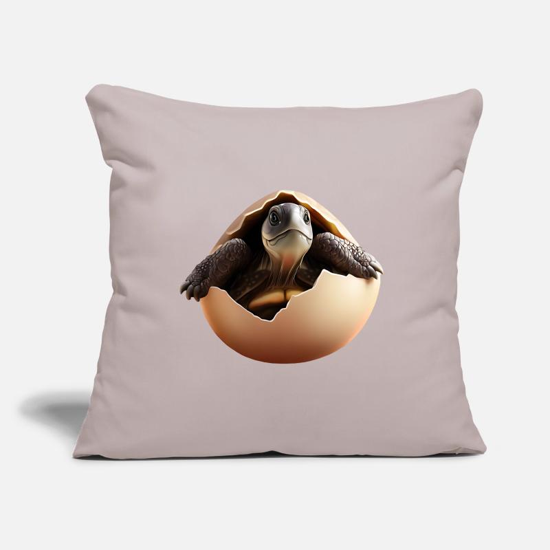 Turtle hatches from the egg Sofa pillowcase 17,3'' x 17,3'' (45 x 45 cm)