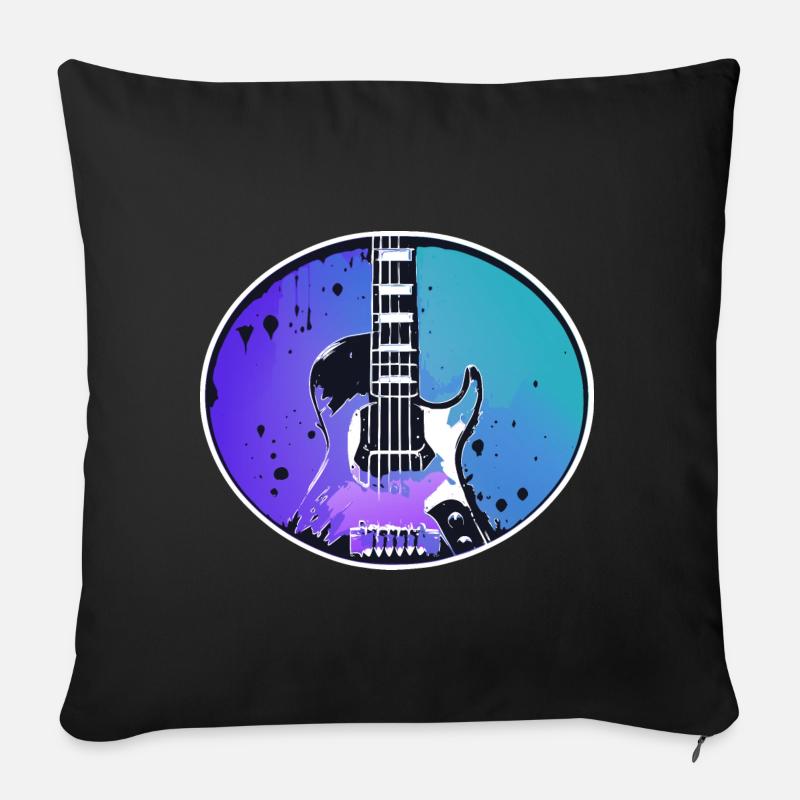 Gitarre - Sofakissenbezug 45 x 45 cm - Schwarz