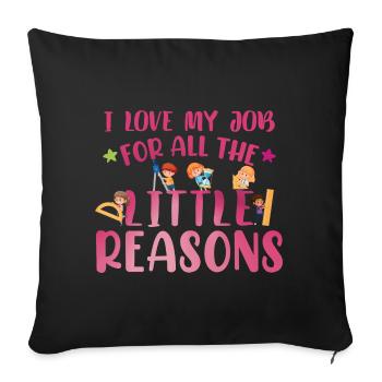 Education Teacher School - Sofa pillowcase 17,3'' x 17,3'' (45 x 45 cm) - black - Front
