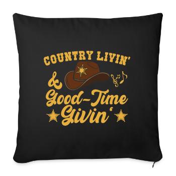 Musique country - Housse de coussin décorative 45 x 45 cm - noir - Devant