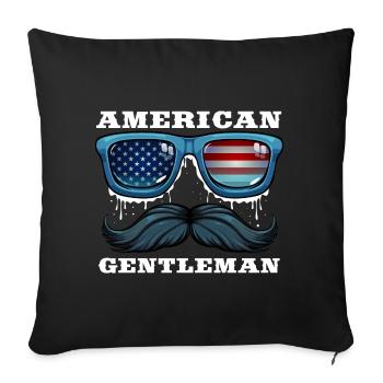 American Gentleman USA 4th of July - Sofa pillowcase 17,3'' x 17,3'' (45 x 45 cm) - black - Front