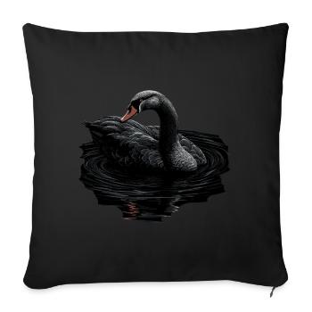 Oiseau cygne noir - Housse de coussin décorative 45 x 45 cm - noir - Devant
