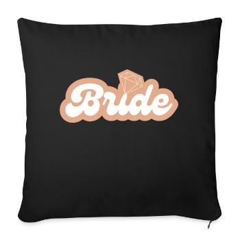 Bride - Housse de coussin décorative 45 x 45 cm - noir - Devant