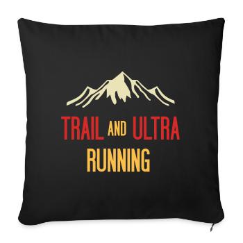 Trail et Ultra Running - Housse de coussin décorative 45 x 45 cm - noir - Devant