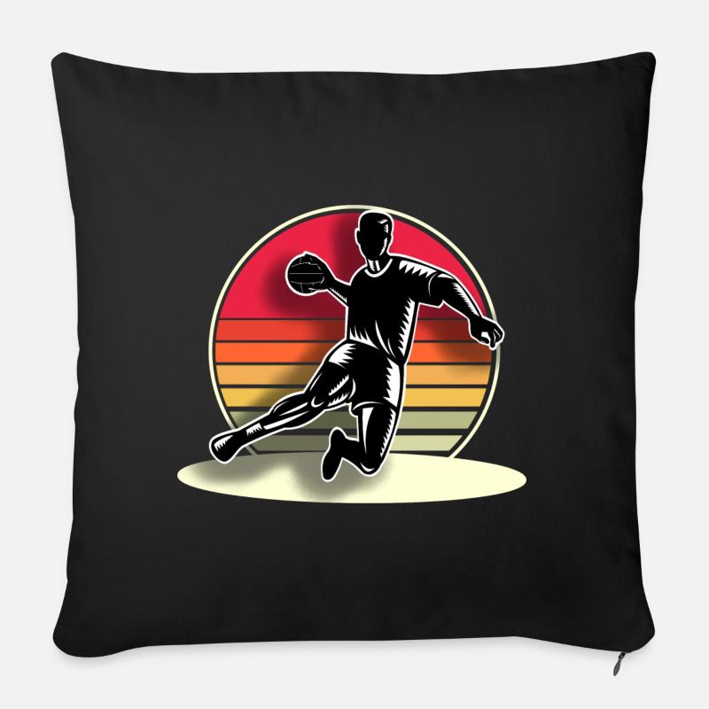 Handball Handballer - Sofakissenbezug 45 x 45 cm - Schwarz