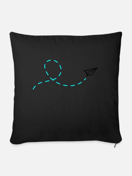Papierflieger - Sofakissenbezug 45 x 45 cm - Schwarz