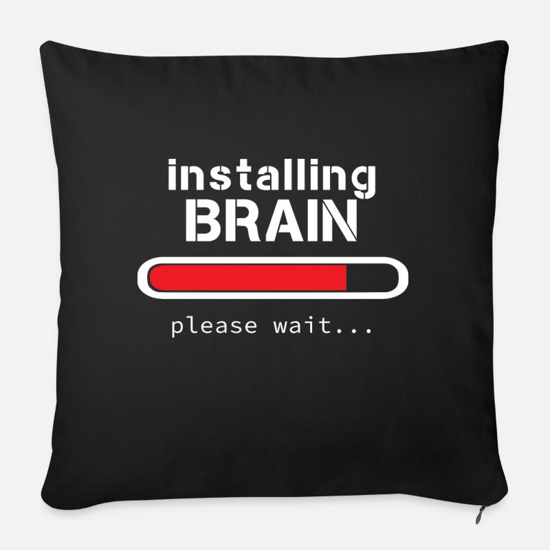Rote Leiste von Brain installieren - Sofakissenbezug 45 x 45 cm - Schwarz