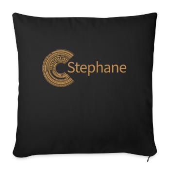 Pour Stéphane - Housse de coussin décorative 45 x 45 cm - noir - Devant
