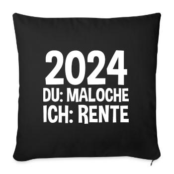 Rentnerin 2024 Pension Ruhestand Rente - Sofakissenbezug 45 x 45 cm - Schwarz - Vorne