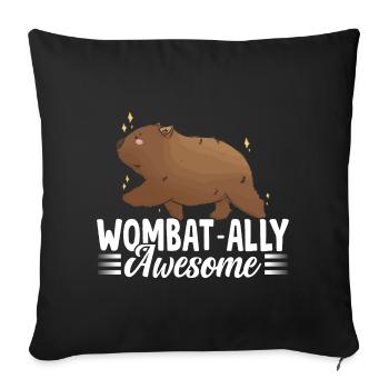Allié au Wombat Awesome Wombat Australien - Housse de coussin décorative 45 x 45 cm - noir - Devant
