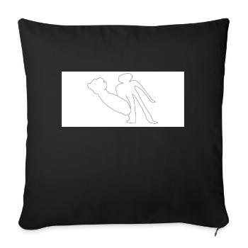 J ai un énorme bras alors attention les loser - Housse de coussin décorative 45 x 45 cm - noir - Devant