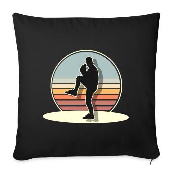 Baseball - Sofakissenbezug 45 x 45 cm - Schwarz - Vorne