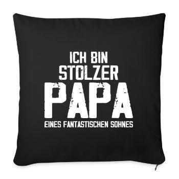 Stolzer Papa eines fantastischen Sohnes.- Geschenk - Housse de coussin décorative 45 x 45 cm - noir - Devant