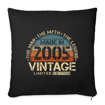 2005 Vintage Né Homme Mythe Légende - Housse de coussin décorative 45 x 45 cm - noir - Devant