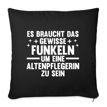 Pflege Pflegekraft AltenPflegerinin - Sofakissenbezug 45 x 45 cm - Schwarz - Vorne
