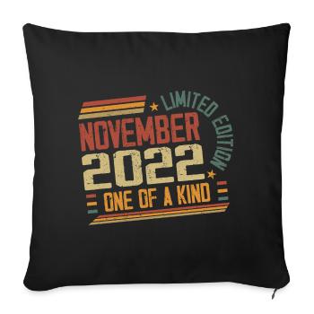 Awesome Since November 2022 Birthday Gift - Sofa pillowcase 17,3'' x 17,3'' (45 x 45 cm) - black - Front